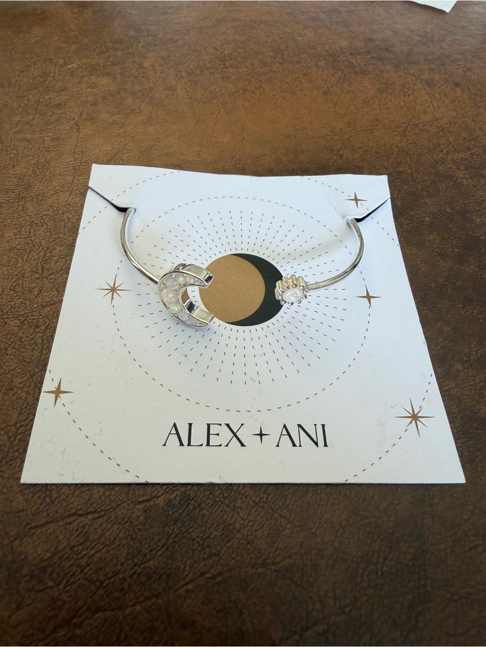 Alex and Ani Silver Moon and Sun Flex Cuff